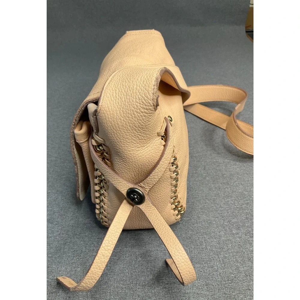 COACH DAKOTAH Apricot Leather Small Whipstitched Flap Saddle Crossbody 34397